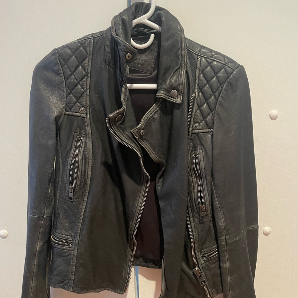 All saints leather jacket